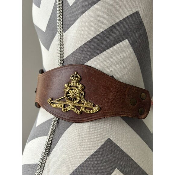 Roger Van S Leather Belt Vintage 1960s Custom Made Signed sz 24 Cuidich 'n Righ - Picture 4 of 14